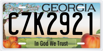 GA license plate CZK2921
