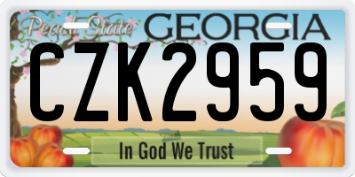 GA license plate CZK2959