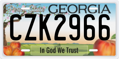 GA license plate CZK2966