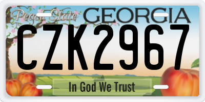 GA license plate CZK2967