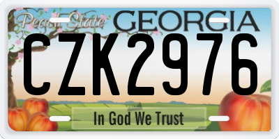 GA license plate CZK2976