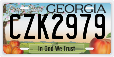 GA license plate CZK2979