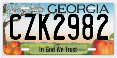 GA license plate CZK2982