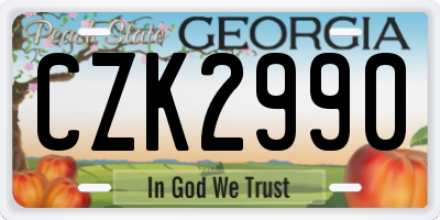 GA license plate CZK2990