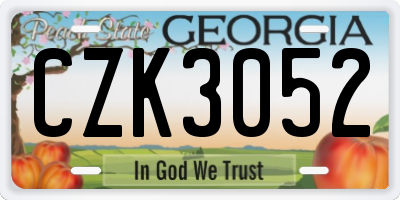 GA license plate CZK3052