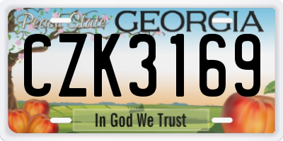 GA license plate CZK3169