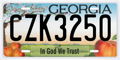GA license plate CZK3250