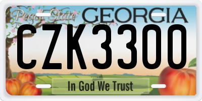 GA license plate CZK3300