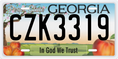GA license plate CZK3319