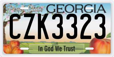 GA license plate CZK3323
