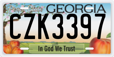 GA license plate CZK3397