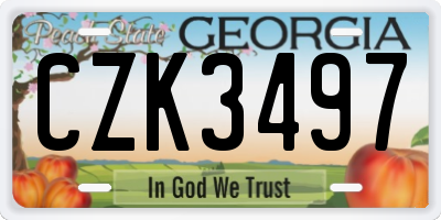 GA license plate CZK3497
