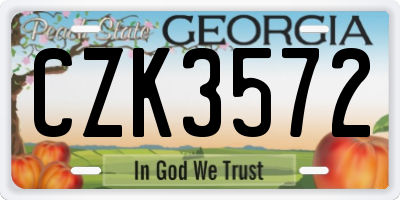 GA license plate CZK3572