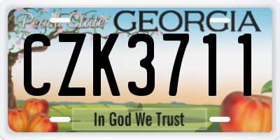 GA license plate CZK3711