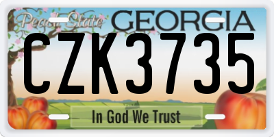 GA license plate CZK3735