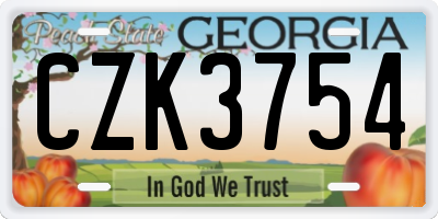 GA license plate CZK3754