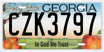 GA license plate CZK3797