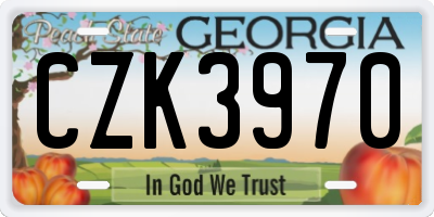 GA license plate CZK3970