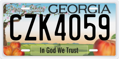 GA license plate CZK4059