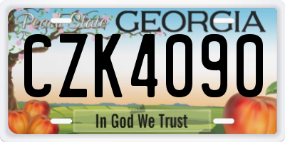 GA license plate CZK4090