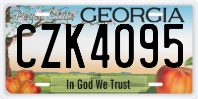 GA license plate CZK4095
