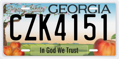 GA license plate CZK4151