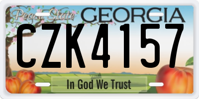 GA license plate CZK4157