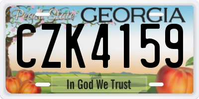 GA license plate CZK4159