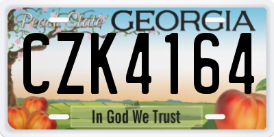 GA license plate CZK4164