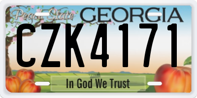 GA license plate CZK4171