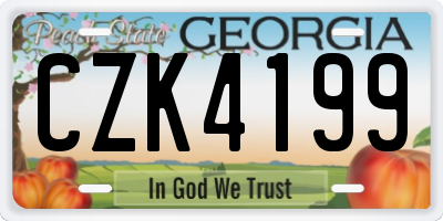 GA license plate CZK4199