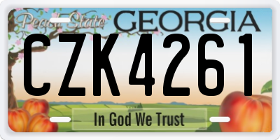 GA license plate CZK4261
