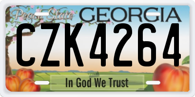 GA license plate CZK4264