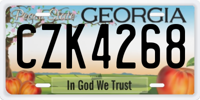 GA license plate CZK4268