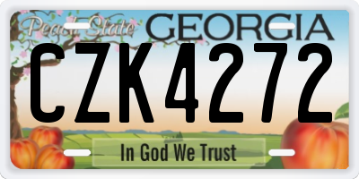 GA license plate CZK4272