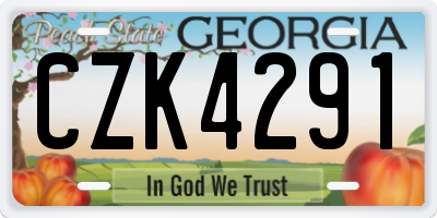 GA license plate CZK4291