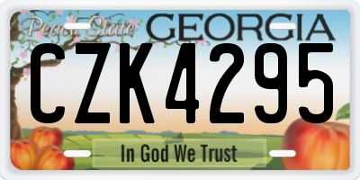 GA license plate CZK4295