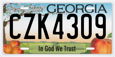GA license plate CZK4309