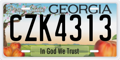 GA license plate CZK4313