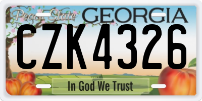 GA license plate CZK4326