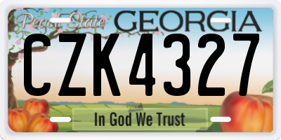 GA license plate CZK4327