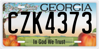 GA license plate CZK4373