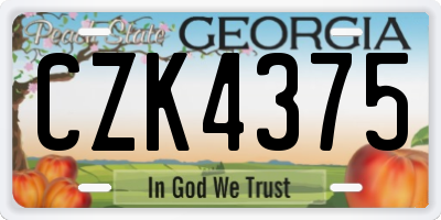 GA license plate CZK4375
