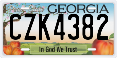 GA license plate CZK4382