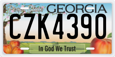 GA license plate CZK4390