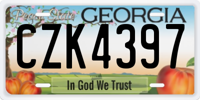 GA license plate CZK4397