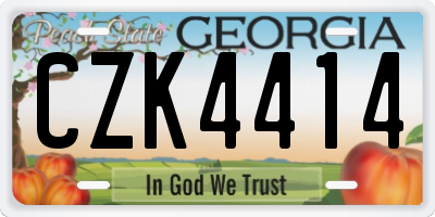 GA license plate CZK4414