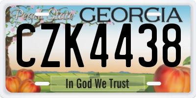 GA license plate CZK4438
