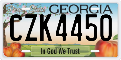 GA license plate CZK4450