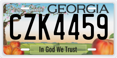 GA license plate CZK4459